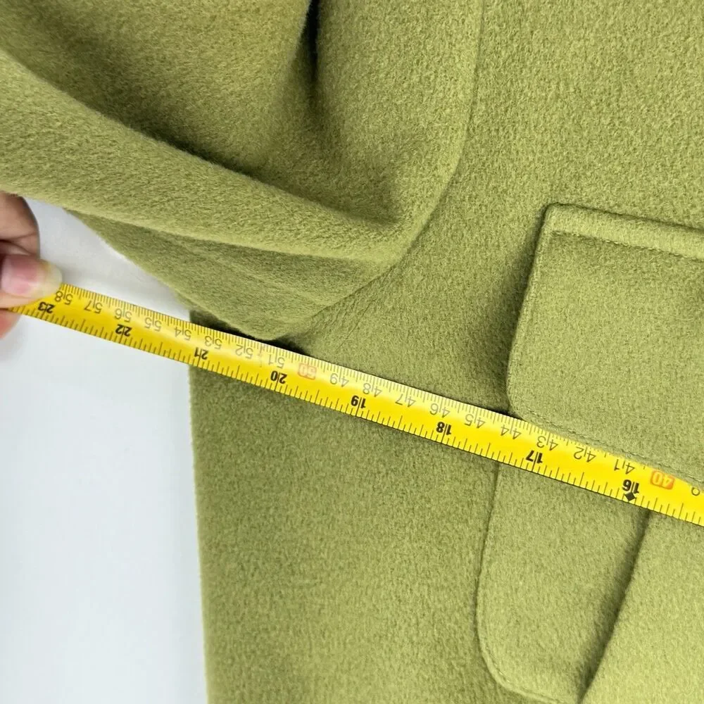 Vintage Olive Green Wool Blend Cropped Jacket Women’s Sz 8 Gold Button Military - Picture 16 of 16